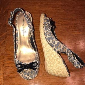 Wedge Sling Back Sandals Cheetah Print